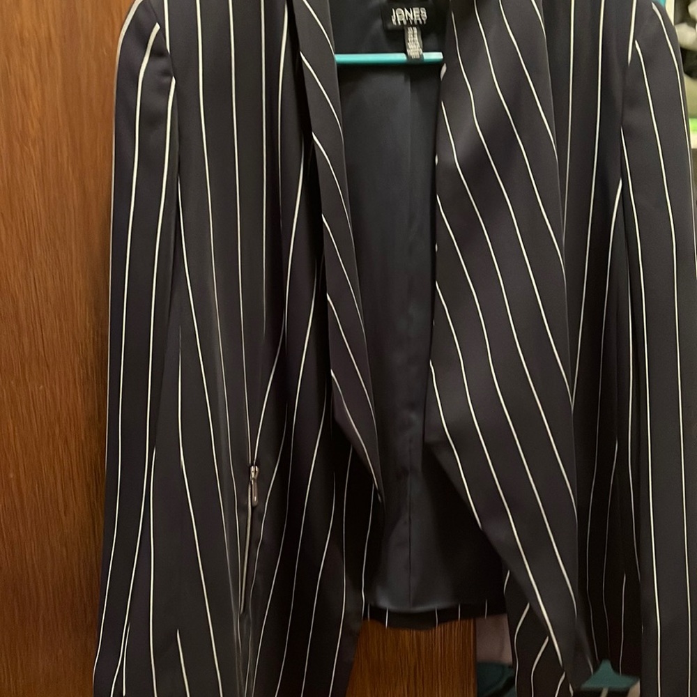 Navy white striped blazer. US size 10